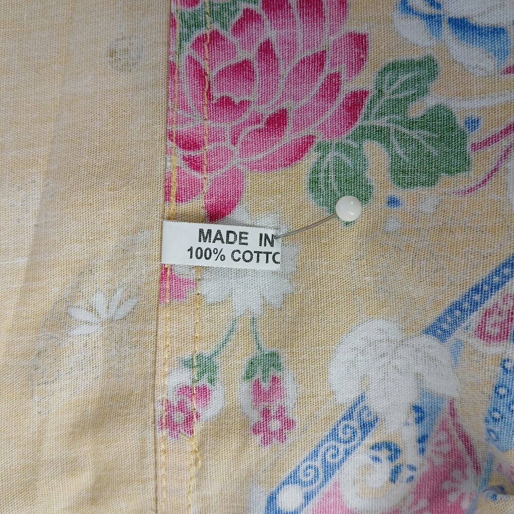 Yellow Floral Maxi Wrap Skirt Plus size OSFM cotton A-line circle Thailand - Picture 10 of 14